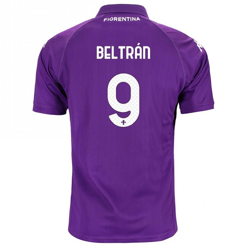 Gyermek Labdarúgás Lucas Beltrán #9 Lila Hazai Jersey 2024/25 Mez Póló Ing