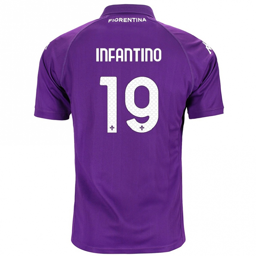 Gyermek Labdarúgás Gino Infantino #19 Lila Hazai Jersey 2024/25 Mez Póló Ing