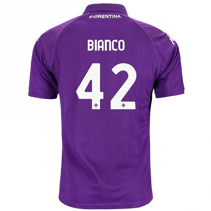 Gyermek Labdarúgás Alessandro Bianco #42 Lila Hazai Jersey 2024/25 Mez Póló Ing