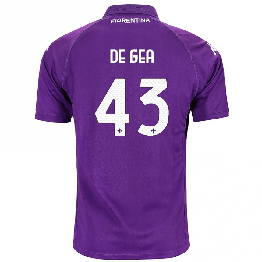 Gyermek Labdarúgás David De Gea #43 Lila Hazai Jersey 2024/25 Mez Póló Ing