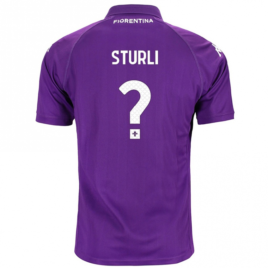 Gyermek Labdarúgás Edoardo Sturli #0 Lila Hazai Jersey 2024/25 Mez Póló Ing