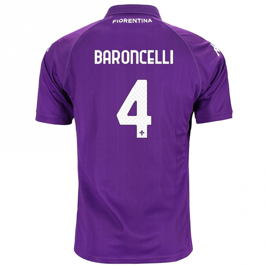 Gyermek Labdarúgás Leonardo Baroncelli #4 Lila Hazai Jersey 2024/25 Mez Póló Ing