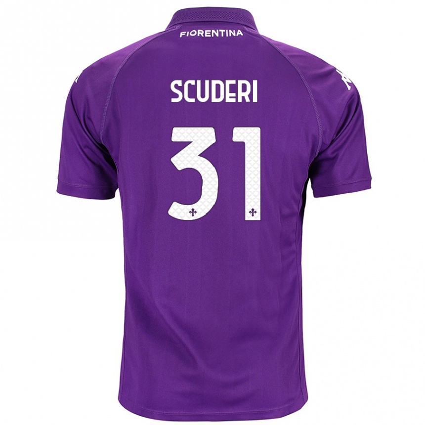 Gyermek Labdarúgás Giulio Scuderi #31 Lila Hazai Jersey 2024/25 Mez Póló Ing