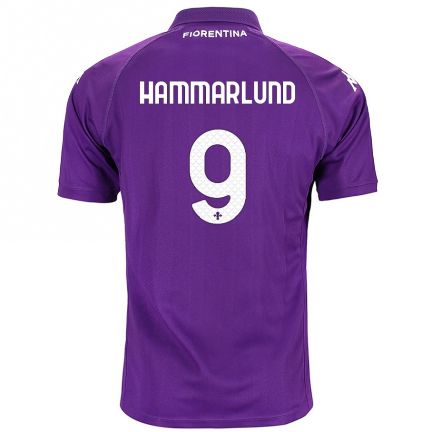 Gyermek Labdarúgás Pauline Hammarlund #9 Lila Hazai Jersey 2024/25 Mez Póló Ing