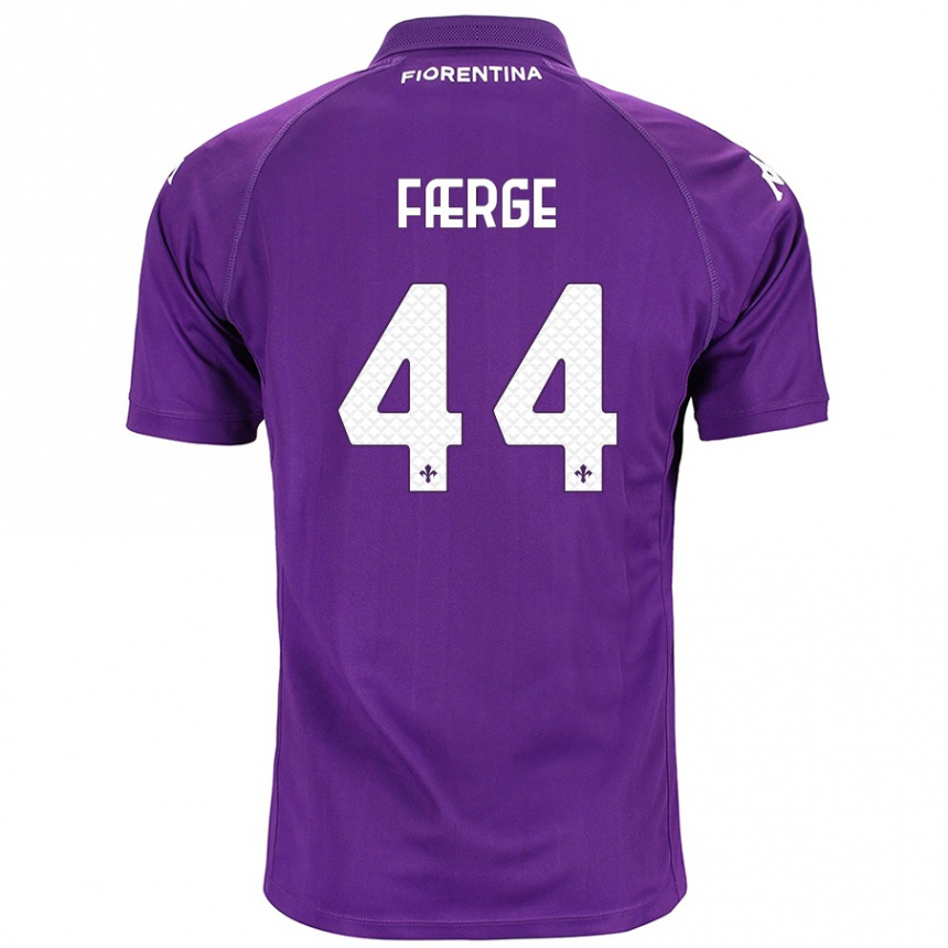 Gyermek Labdarúgás Emma Færge #44 Lila Hazai Jersey 2024/25 Mez Póló Ing