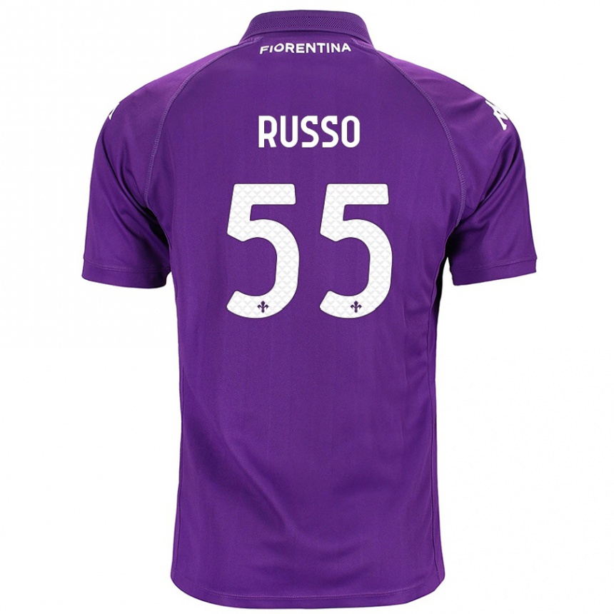 Gyermek Labdarúgás Federica Russo #55 Lila Hazai Jersey 2024/25 Mez Póló Ing