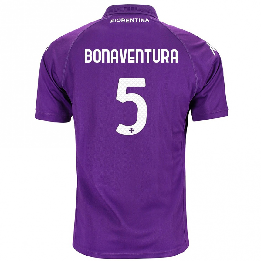 Gyermek Labdarúgás Giacomo Bonaventura #5 Lila Hazai Jersey 2024/25 Mez Póló Ing