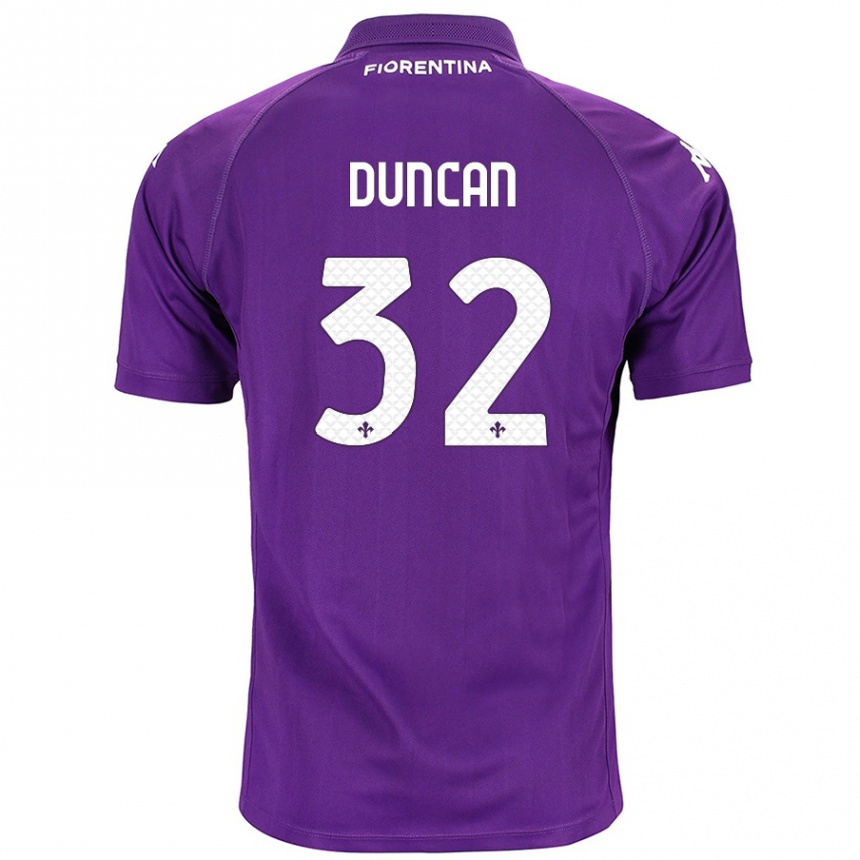 Gyermek Labdarúgás Alfred Duncan #32 Lila Hazai Jersey 2024/25 Mez Póló Ing