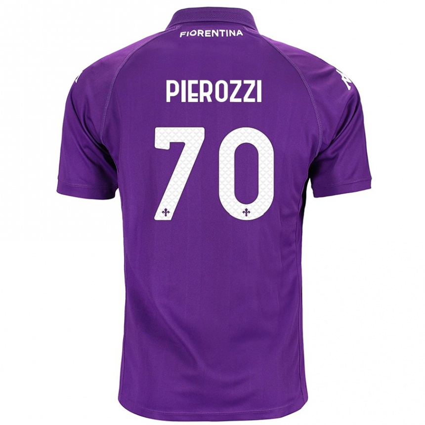 Gyermek Labdarúgás Niccolò Pierozzi #70 Lila Hazai Jersey 2024/25 Mez Póló Ing