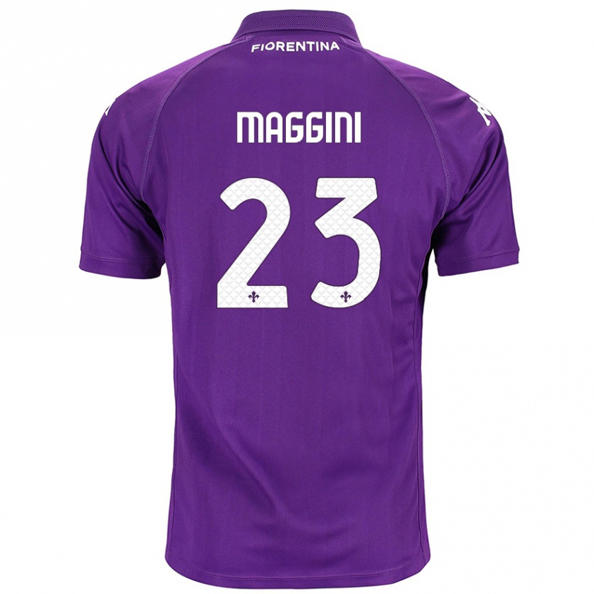 Gyermek Labdarúgás Filippo Maggini #23 Lila Hazai Jersey 2024/25 Mez Póló Ing