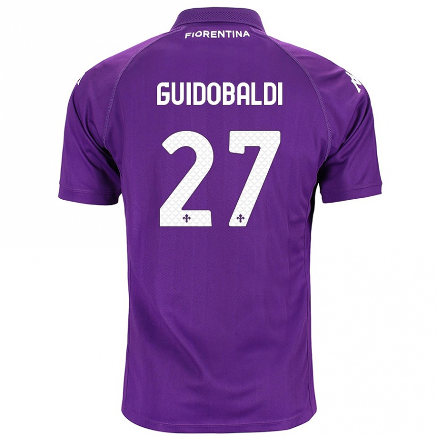 Gyermek Labdarúgás Filippo Guidobaldi #27 Lila Hazai Jersey 2024/25 Mez Póló Ing