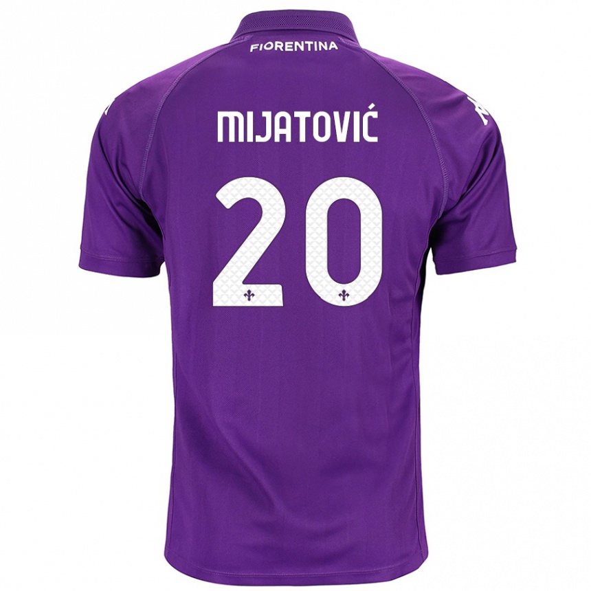 Gyermek Labdarúgás Milica Mijatović #20 Lila Hazai Jersey 2024/25 Mez Póló Ing