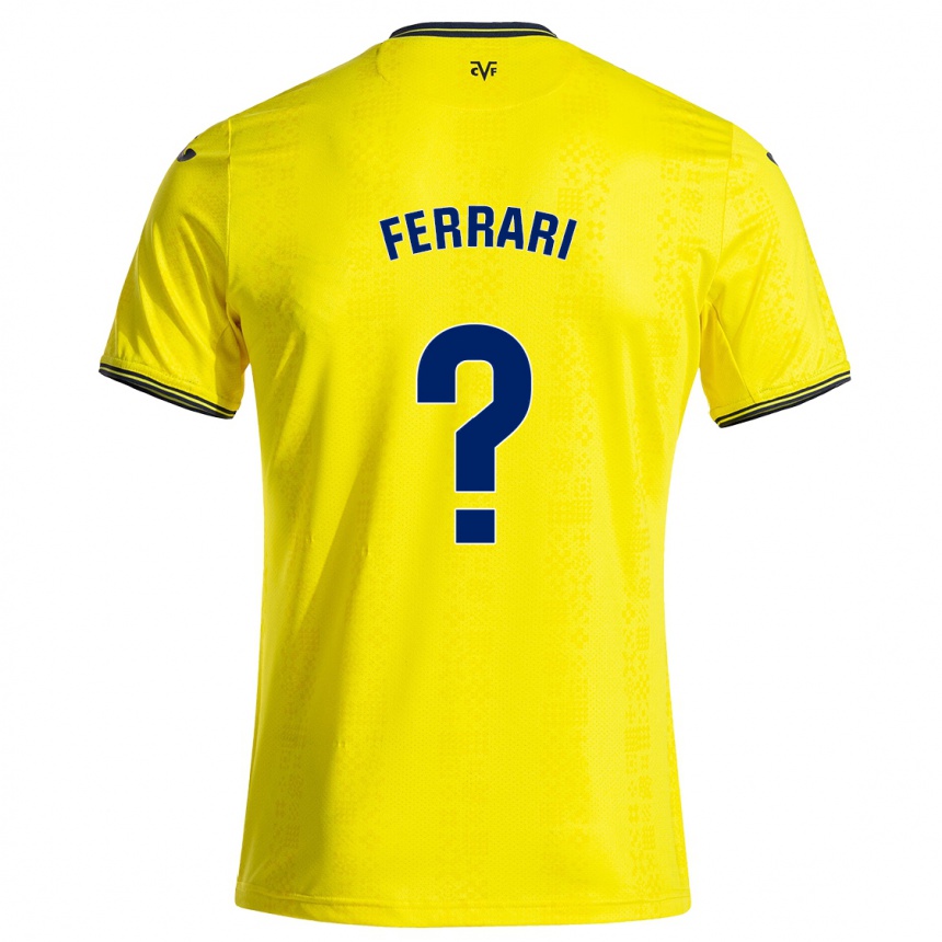 Gyermek Labdarúgás Andrés Ferrari #0 Sárga Fekete Hazai Jersey 2024/25 Mez Póló Ing