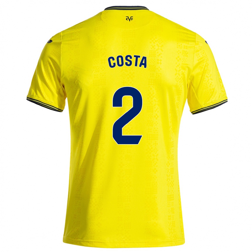 Gyermek Labdarúgás Logan Costa #2 Sárga Fekete Hazai Jersey 2024/25 Mez Póló Ing