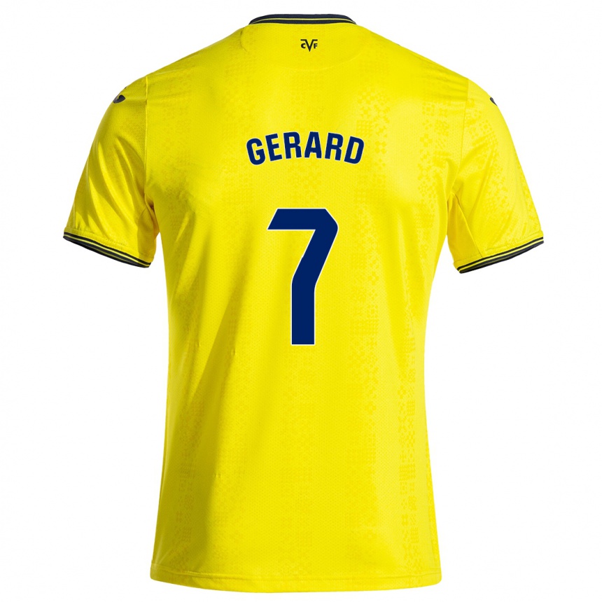 Gyermek Labdarúgás Gerard Moreno #7 Sárga Fekete Hazai Jersey 2024/25 Mez Póló Ing