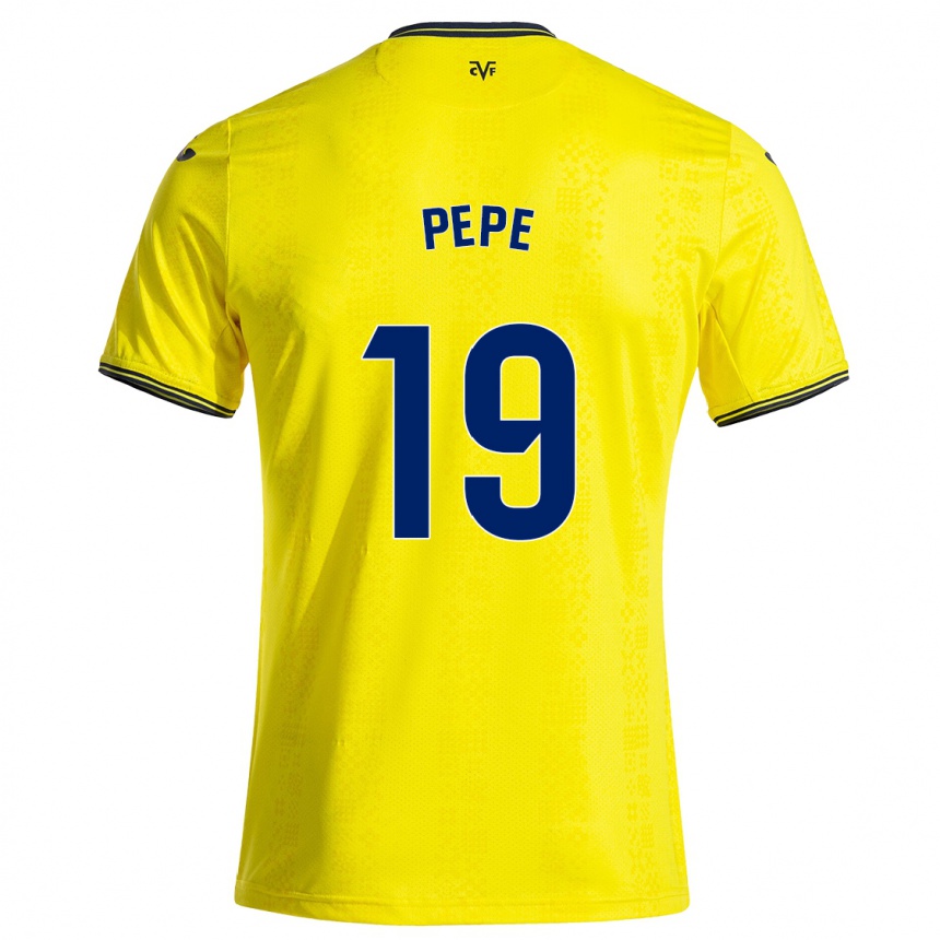 Gyermek Labdarúgás Nicolas Pepe #19 Sárga Fekete Hazai Jersey 2024/25 Mez Póló Ing