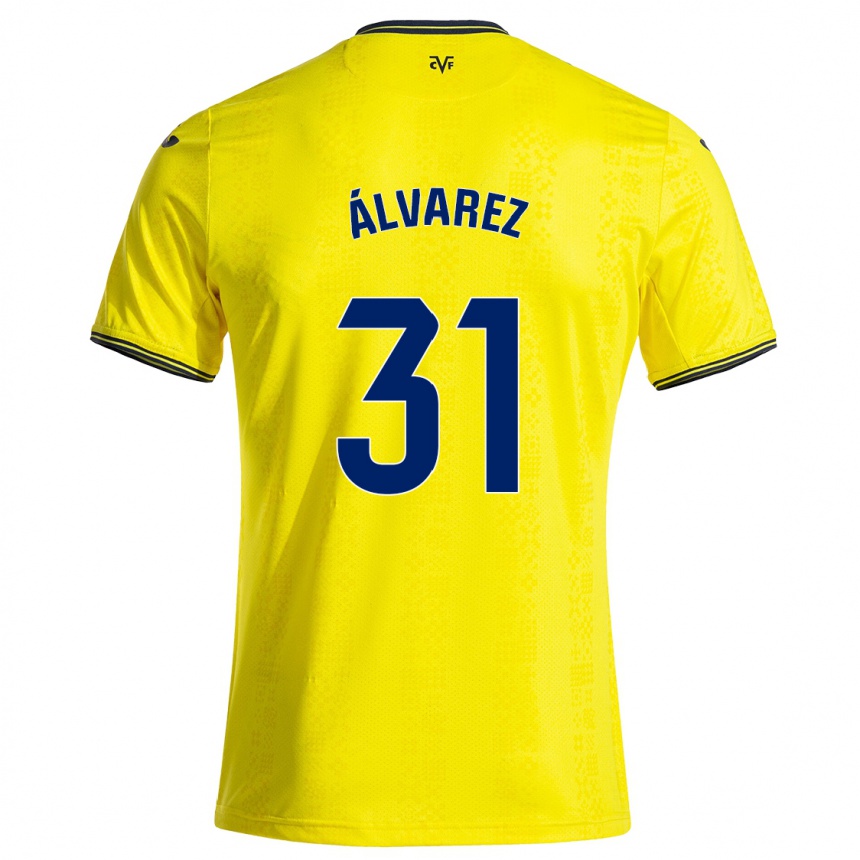 Gyermek Labdarúgás Iker Álvarez #31 Sárga Fekete Hazai Jersey 2024/25 Mez Póló Ing