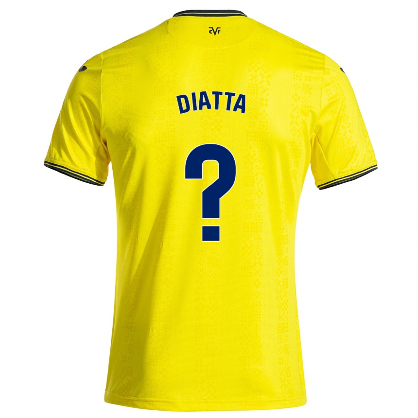 Gyermek Labdarúgás Alassane Diatta #0 Sárga Fekete Hazai Jersey 2024/25 Mez Póló Ing