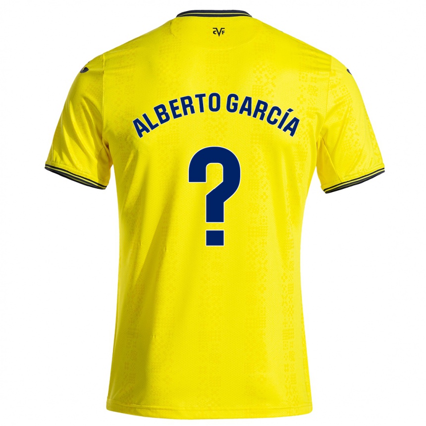 Gyermek Labdarúgás Alberto García #0 Sárga Fekete Hazai Jersey 2024/25 Mez Póló Ing