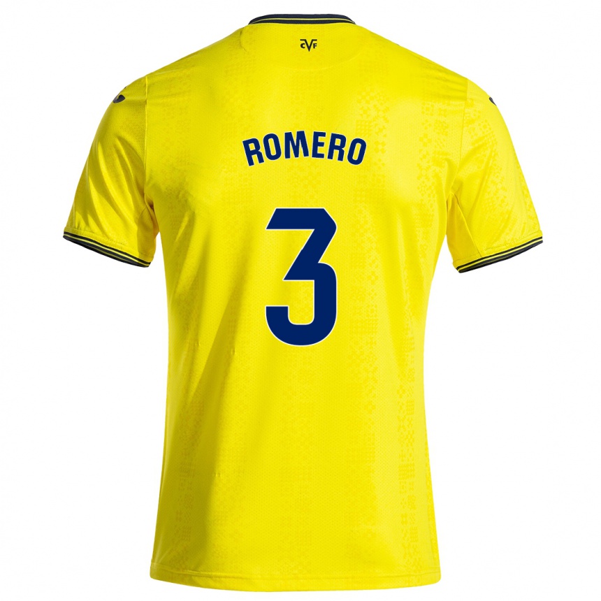 Gyermek Labdarúgás Cristo Romero #3 Sárga Fekete Hazai Jersey 2024/25 Mez Póló Ing