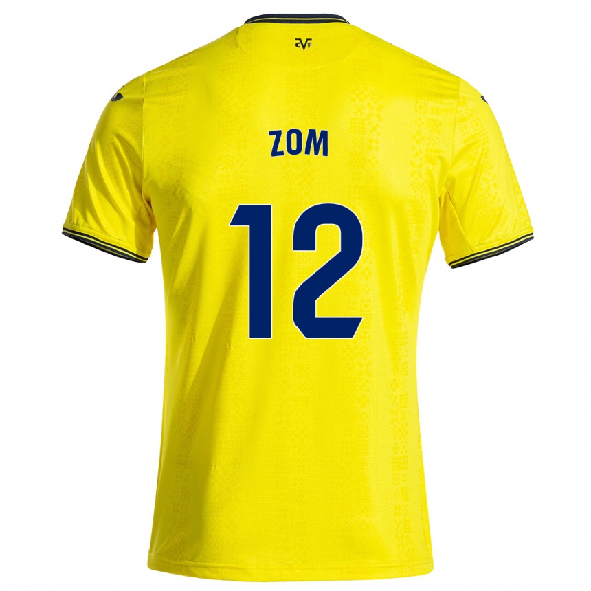 Gyermek Labdarúgás Ludo Zom #12 Sárga Fekete Hazai Jersey 2024/25 Mez Póló Ing