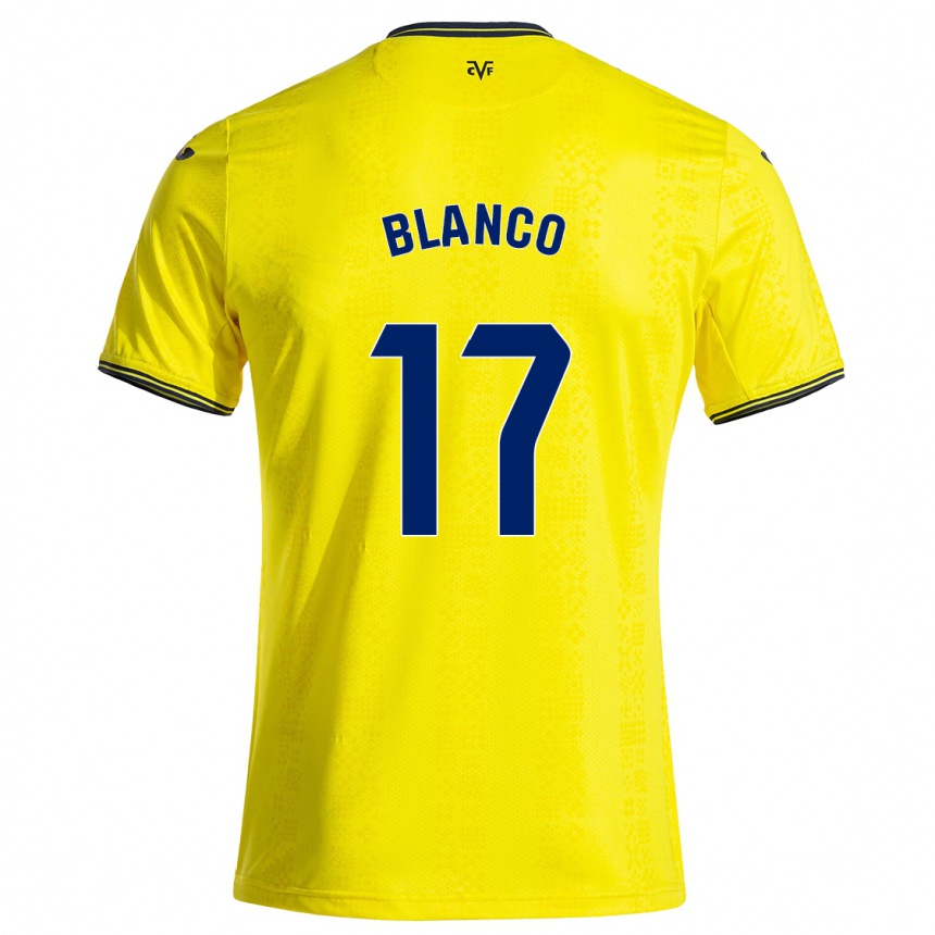 Gyermek Labdarúgás Fabio Blanco #17 Sárga Fekete Hazai Jersey 2024/25 Mez Póló Ing