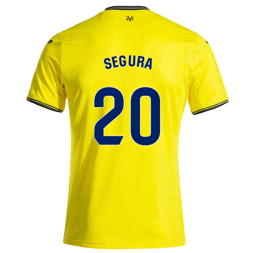 Gyermek Labdarúgás Carlos Segura #20 Sárga Fekete Hazai Jersey 2024/25 Mez Póló Ing