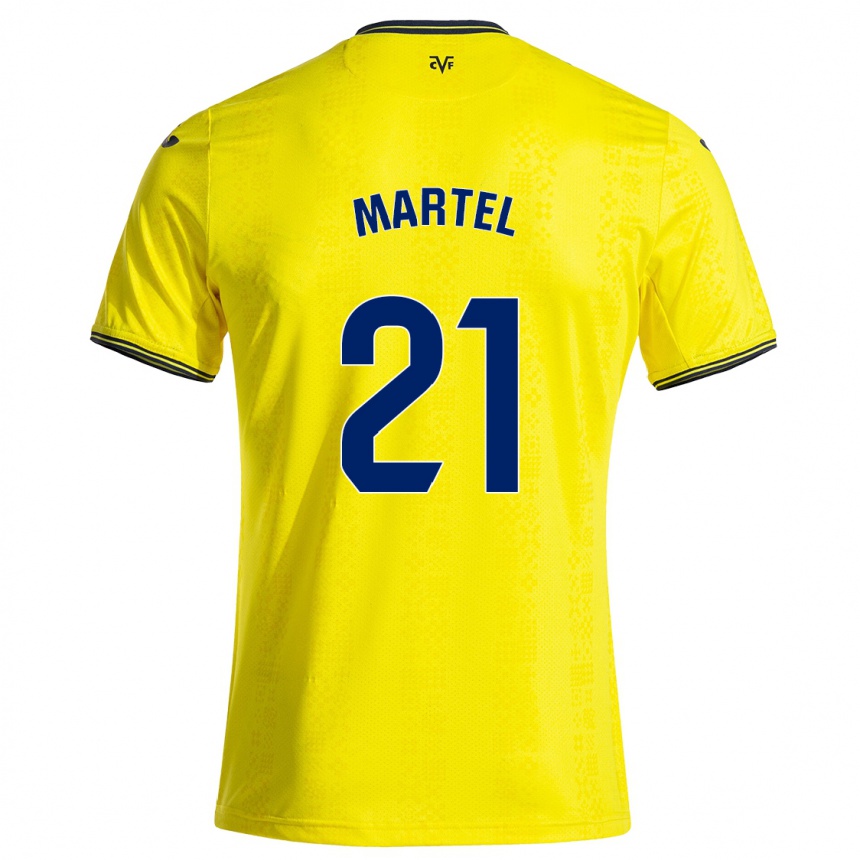 Gyermek Labdarúgás Kevin Martel #21 Sárga Fekete Hazai Jersey 2024/25 Mez Póló Ing