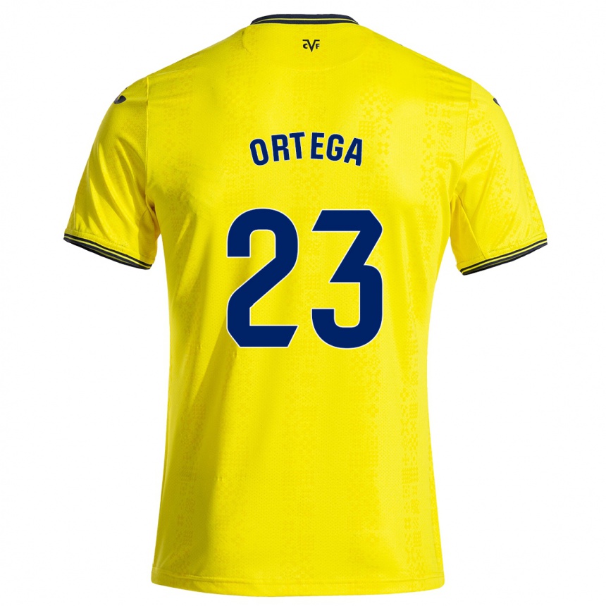 Gyermek Labdarúgás Jordi Ortega #23 Sárga Fekete Hazai Jersey 2024/25 Mez Póló Ing