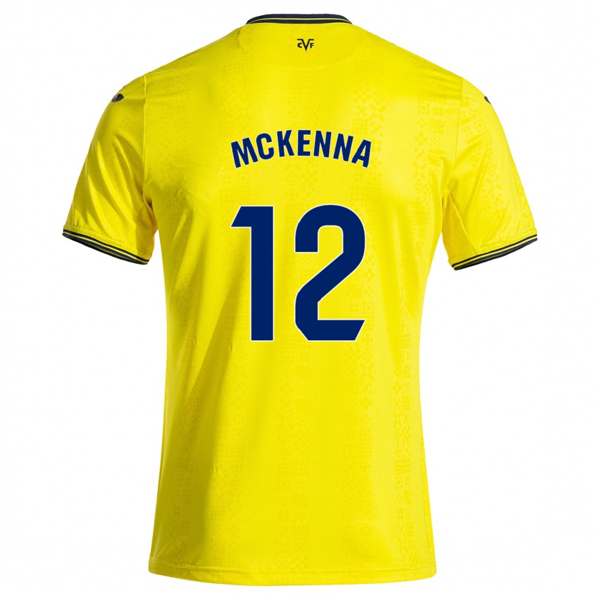 Gyermek Labdarúgás Kayla Mckenna #12 Sárga Fekete Hazai Jersey 2024/25 Mez Póló Ing