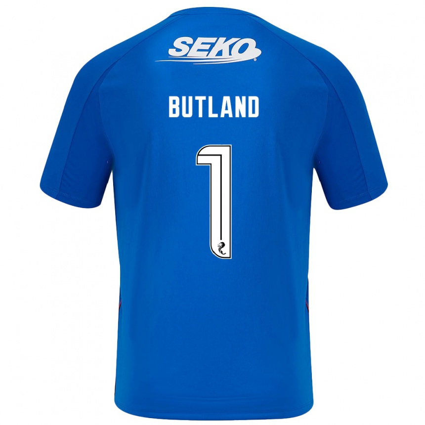 Gyermek Labdarúgás Jack Butland #1 Sötétkék Hazai Jersey 2024/25 Mez Póló Ing