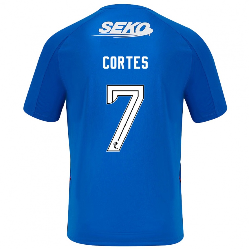 Gyermek Labdarúgás Óscar Cortés #7 Sötétkék Hazai Jersey 2024/25 Mez Póló Ing