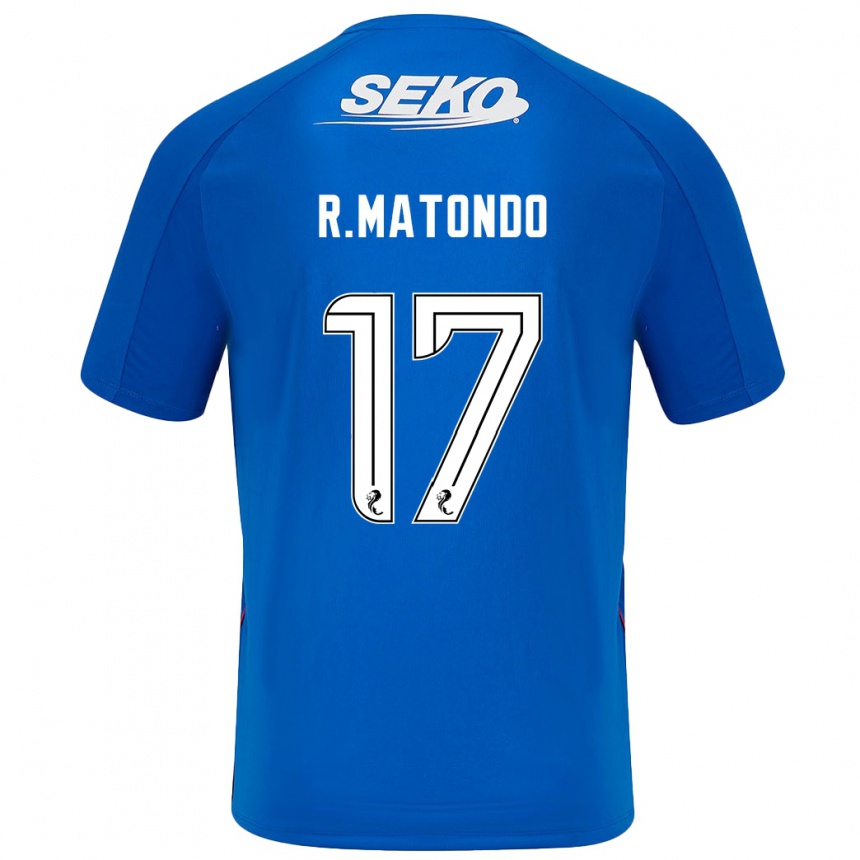 Gyermek Labdarúgás Rabbi Matondo #17 Sötétkék Hazai Jersey 2024/25 Mez Póló Ing