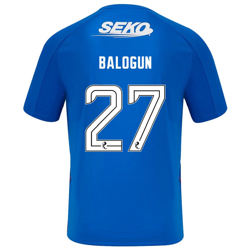 Gyermek Labdarúgás Leon Balogun #27 Sötétkék Hazai Jersey 2024/25 Mez Póló Ing