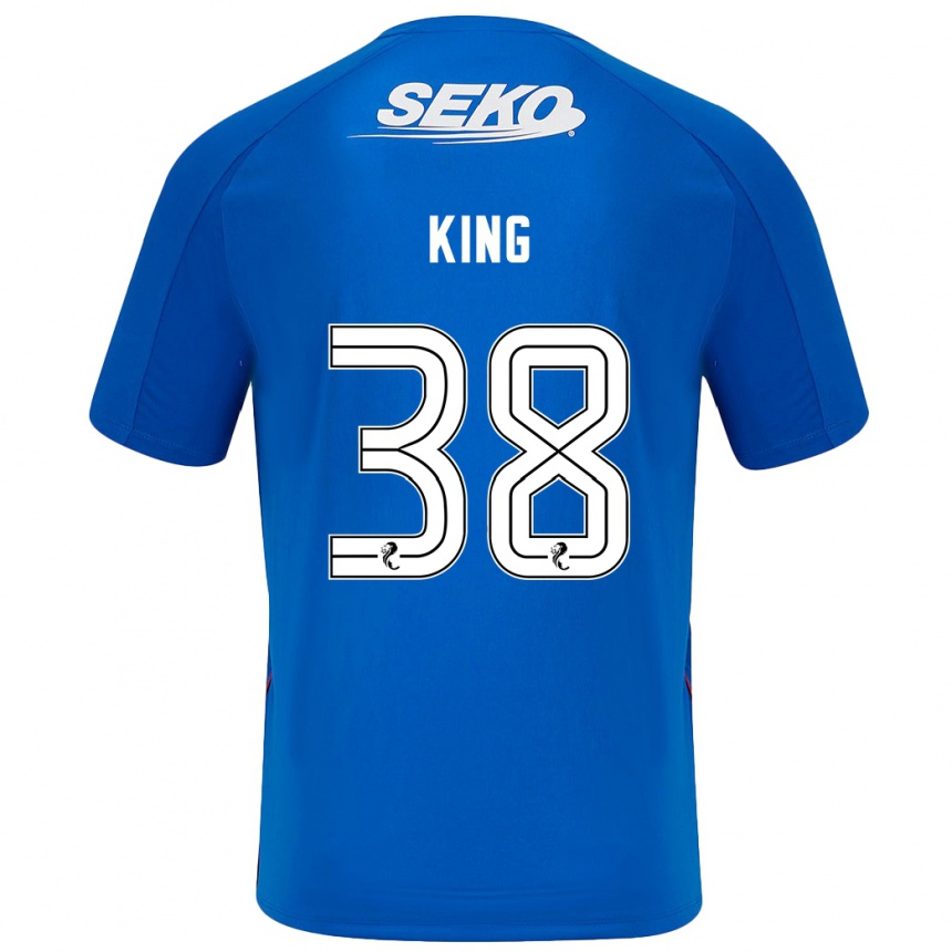 Gyermek Labdarúgás Leon King #38 Sötétkék Hazai Jersey 2024/25 Mez Póló Ing