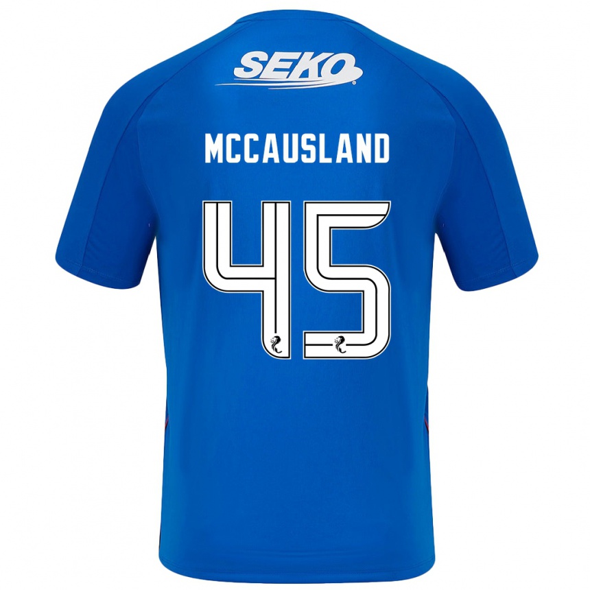 Gyermek Labdarúgás Ross Mccausland #45 Sötétkék Hazai Jersey 2024/25 Mez Póló Ing