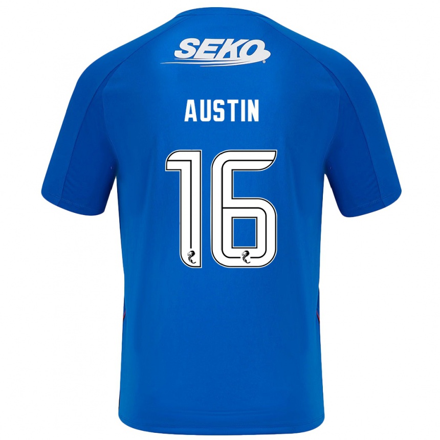 Gyermek Labdarúgás Eilidh Austin #16 Sötétkék Hazai Jersey 2024/25 Mez Póló Ing