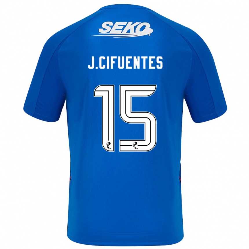 Gyermek Labdarúgás José Cifuentes #15 Sötétkék Hazai Jersey 2024/25 Mez Póló Ing