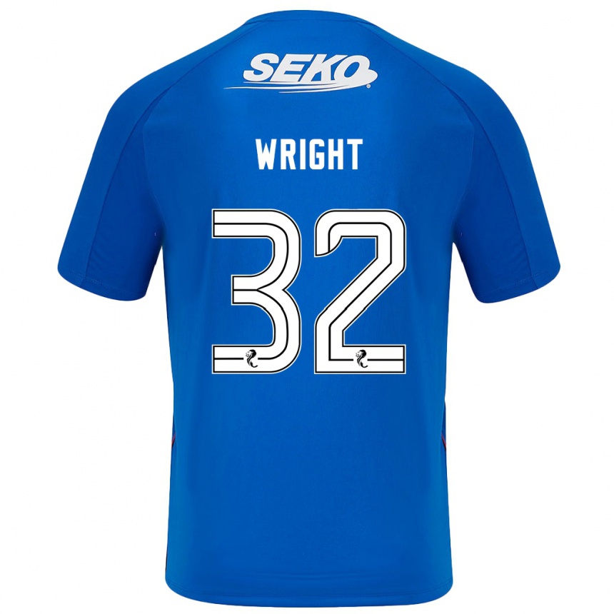 Gyermek Labdarúgás Kieran Wright #32 Sötétkék Hazai Jersey 2024/25 Mez Póló Ing