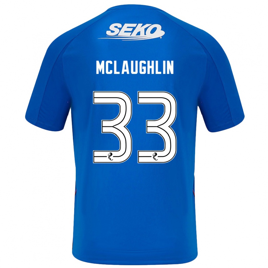 Gyermek Labdarúgás Jon Mclaughlin #33 Sötétkék Hazai Jersey 2024/25 Mez Póló Ing