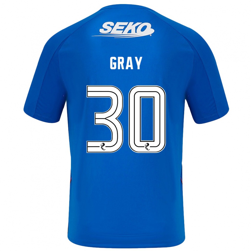 Gyermek Labdarúgás Georgia Gray #30 Sötétkék Hazai Jersey 2024/25 Mez Póló Ing