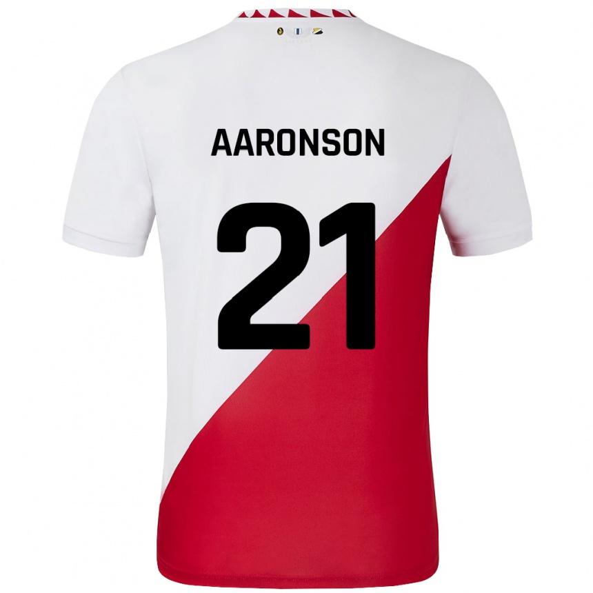 Gyermek Labdarúgás Paxten Aaronson #21 Fehér Piros Hazai Jersey 2024/25 Mez Póló Ing