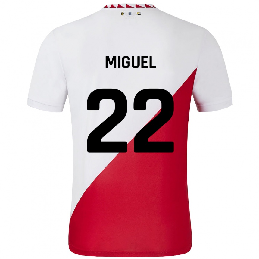 Gyermek Labdarúgás Miguel Rodríguez #22 Fehér Piros Hazai Jersey 2024/25 Mez Póló Ing