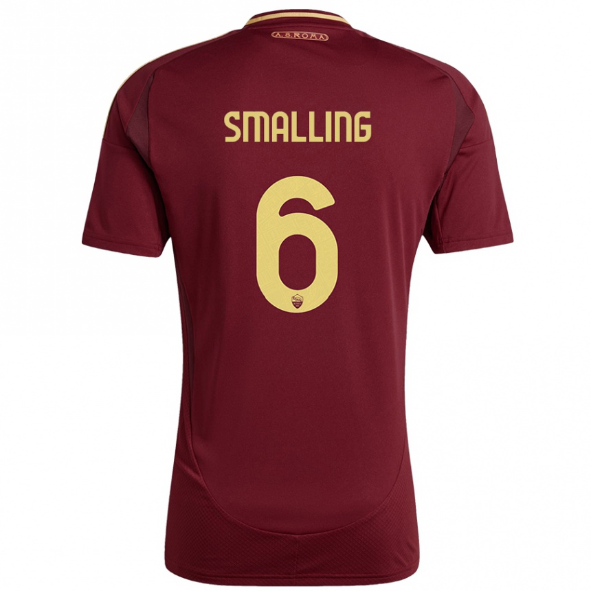 Gyermek Labdarúgás Chris Smalling #6 Vörös Barna Arany Hazai Jersey 2024/25 Mez Póló Ing