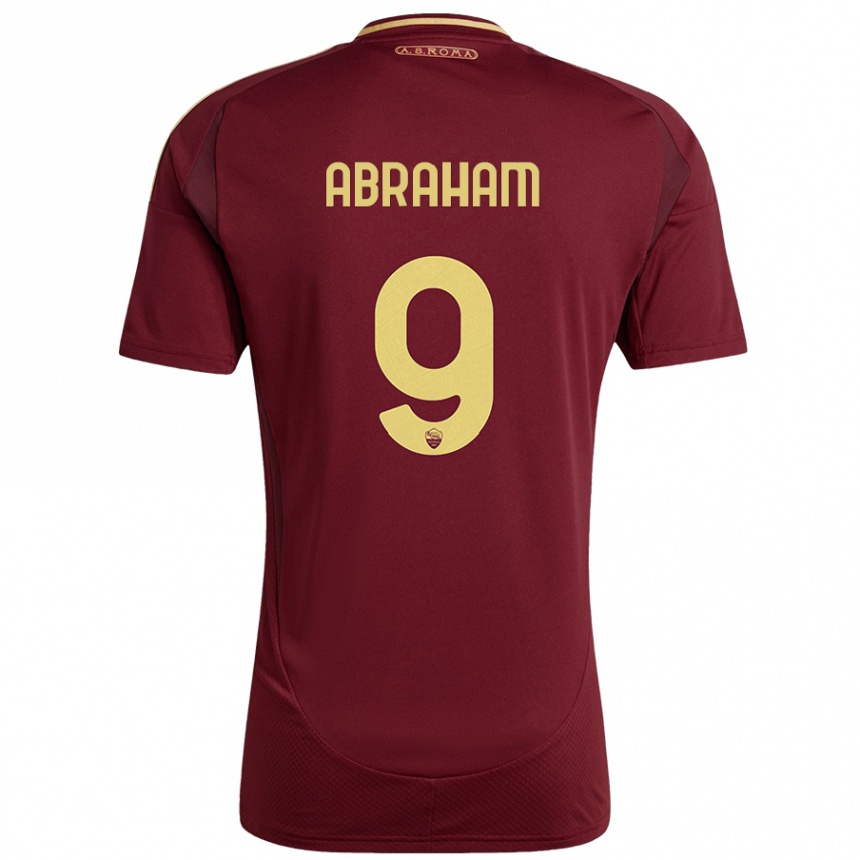 Gyermek Labdarúgás Tammy Abraham #9 Vörös Barna Arany Hazai Jersey 2024/25 Mez Póló Ing