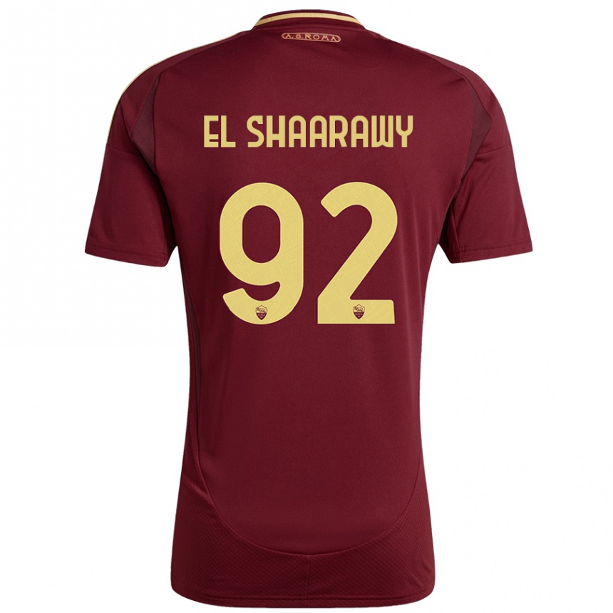 Gyermek Labdarúgás Stephan El Shaarawy #92 Vörös Barna Arany Hazai Jersey 2024/25 Mez Póló Ing