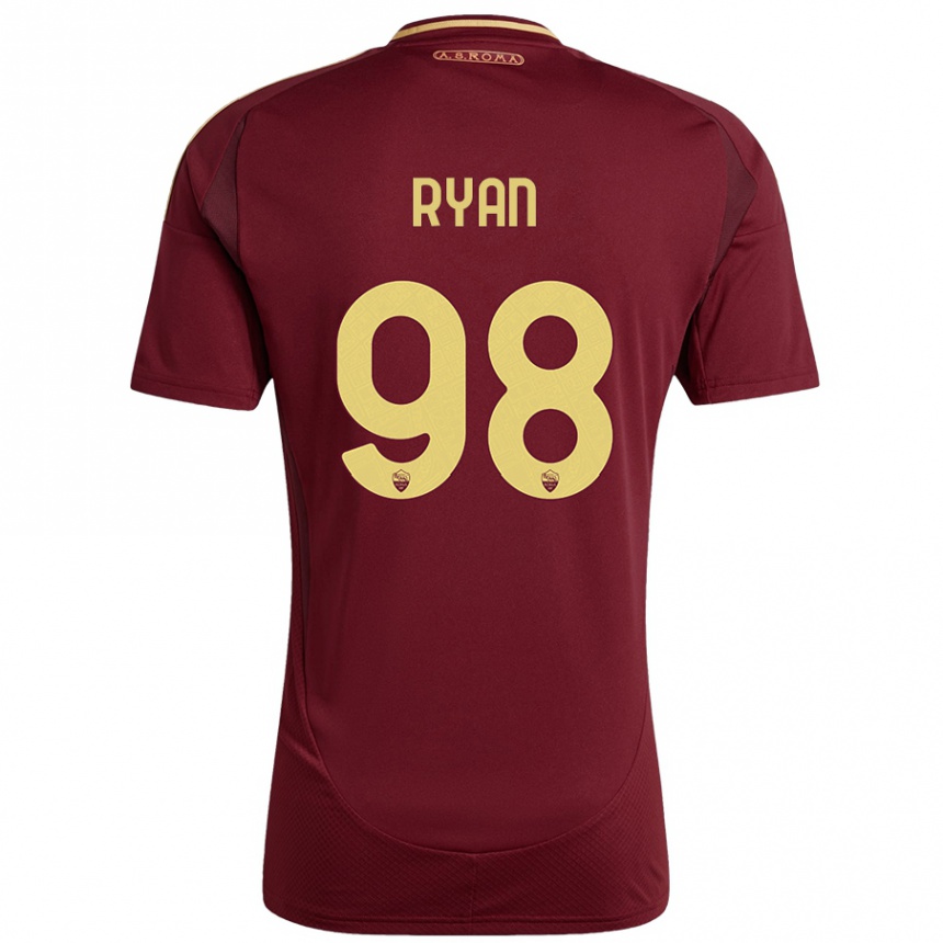 Gyermek Labdarúgás Mathew Ryan #98 Vörös Barna Arany Hazai Jersey 2024/25 Mez Póló Ing