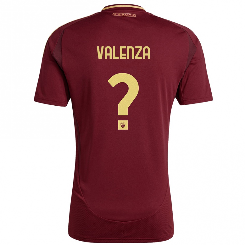 Gyermek Labdarúgás Salvatore Valenza #0 Vörös Barna Arany Hazai Jersey 2024/25 Mez Póló Ing