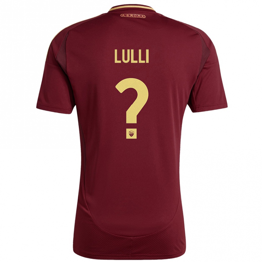 Gyermek Labdarúgás Emanuele Lulli #0 Vörös Barna Arany Hazai Jersey 2024/25 Mez Póló Ing