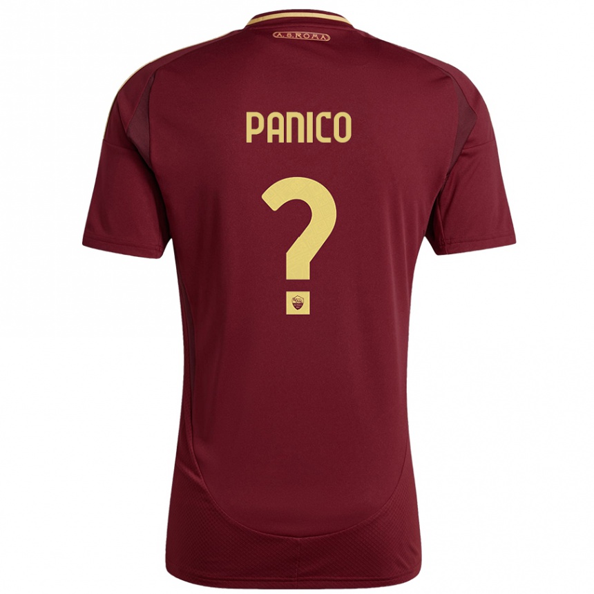 Gyermek Labdarúgás Francesco Panico #0 Vörös Barna Arany Hazai Jersey 2024/25 Mez Póló Ing